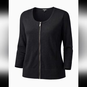 Premise Black Cardigan Women's XL Zip Front 3/4 Sleeve